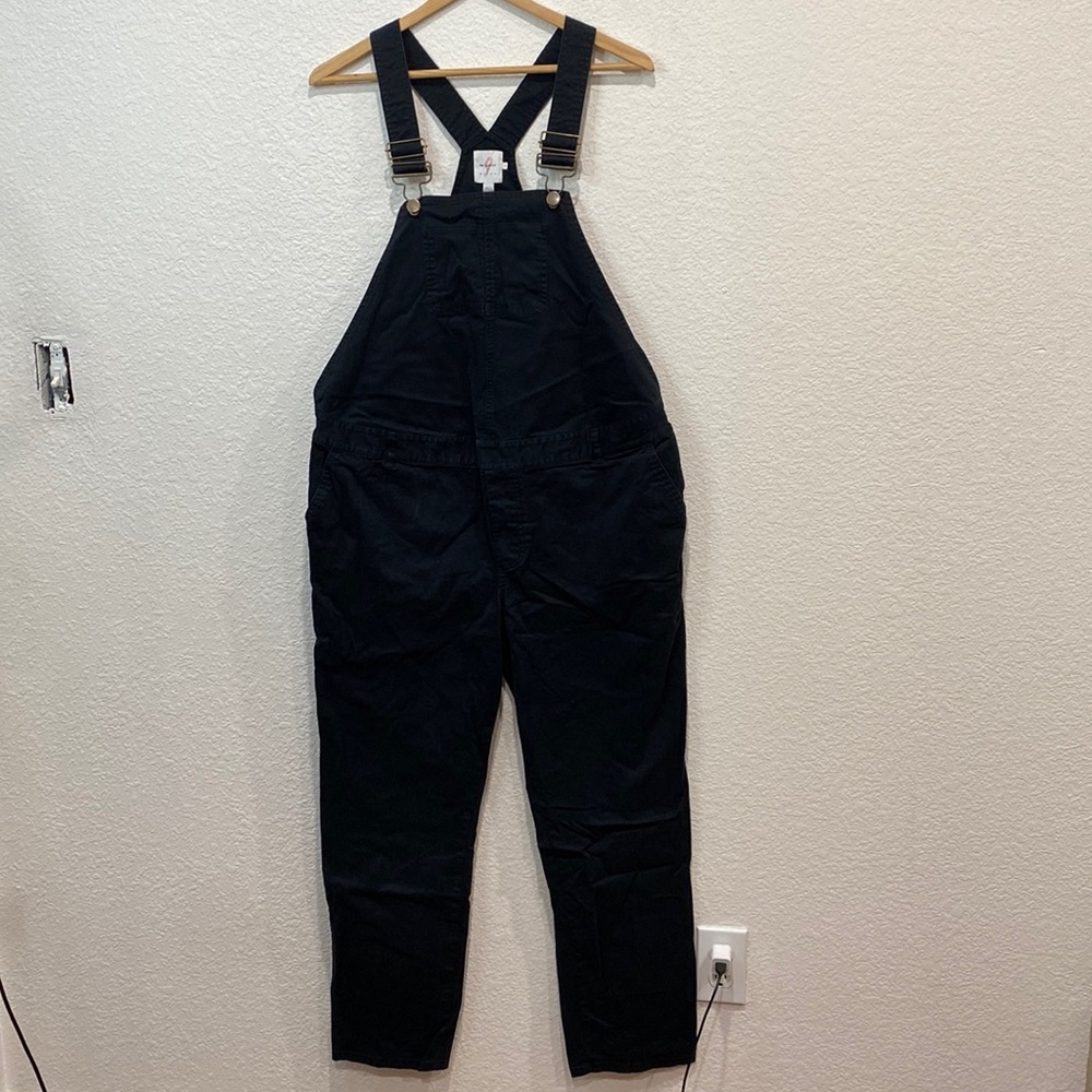 The Nines by HATCH Black Cotton Overalls Jumpsuit